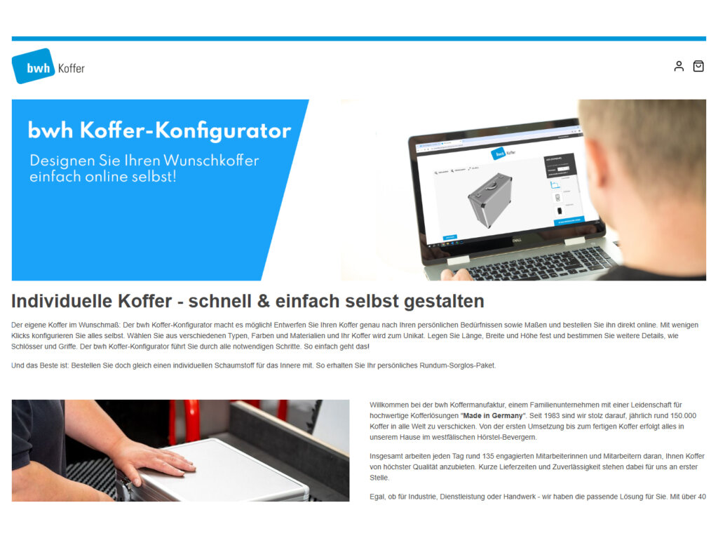 Case configurator goes online